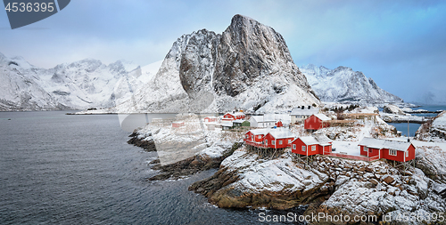 Image of Hamnoy fishing village on Lofoten Islands, Norway 