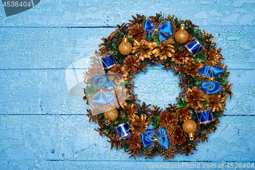 Image of Christmas wreath top view