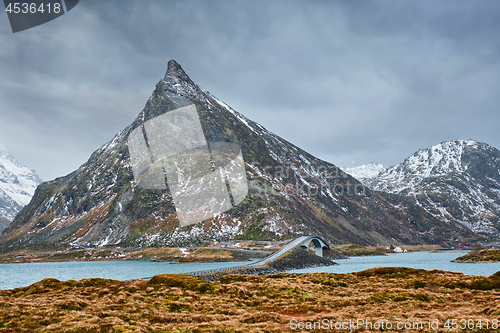 Image of Fredvang Bridges. Lofoten islands, Norway