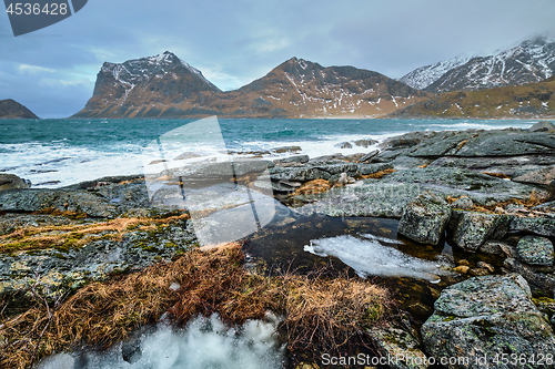 Image of Rocky coast of fjord in Norway