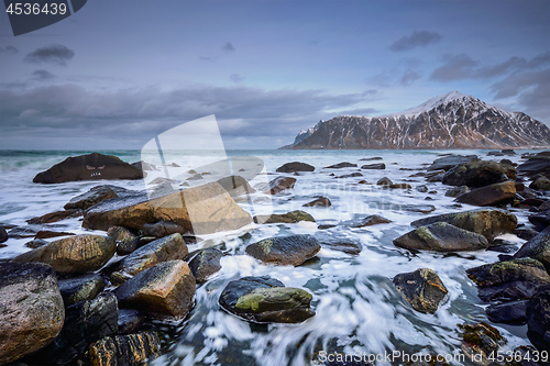 Image of Rocky coast of fjord in Norway