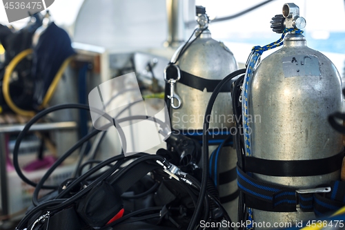 Image of Diving Cylinders on the boat