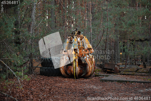 Image of The highly contaminated Claw, machine part in Chernobyl Exclusion Zone, 2019