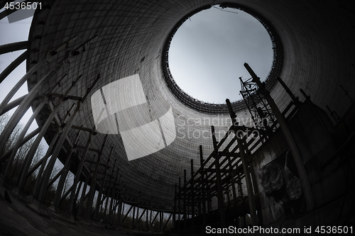 Image of Cooling Tower of Reactor Number 5 In at Chernobyl Nuclear Power Plant, 2019