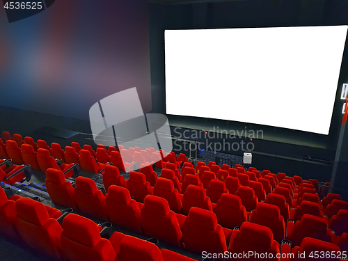 Image of Cinema hall with red seats