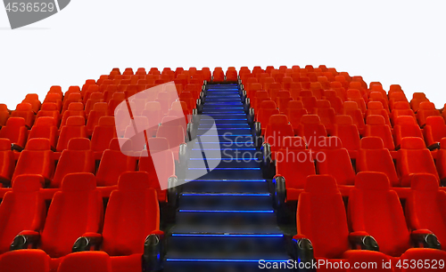 Image of Empty red seats over white