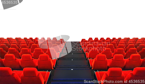 Image of Red seats auditorium isolated