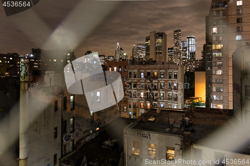 Image of Chinatown at night, New York City, United States of America.