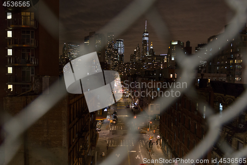 Image of Chinatown at night, New York City, United States of America.