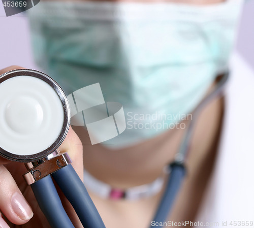 Image of Young doctor with stethoscope.