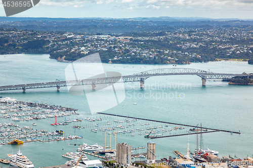 Image of view to the Auckland harbour New Zealand