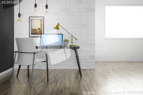 Image of writing desk interior designer room 