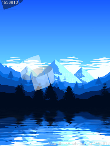 Image of mountain landscape scenery blue