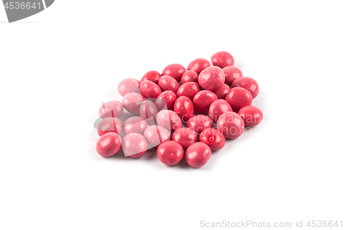 Image of Red chocolate candies group isolated on white background.