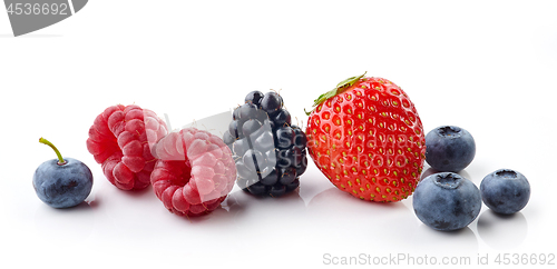 Image of fresh berries on white background