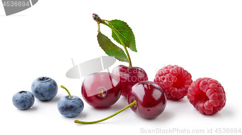 Image of fresh berries on white background