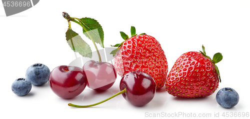 Image of fresh berries on white background