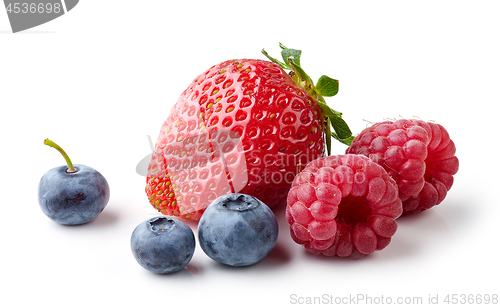 Image of fresh berries on white background