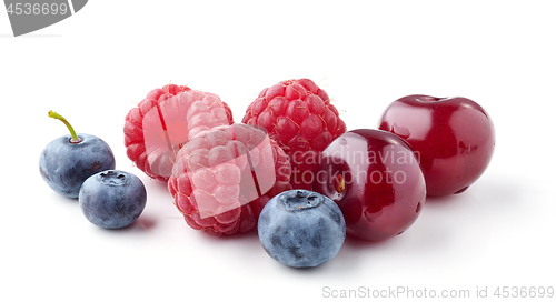 Image of fresh berries on white background