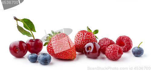 Image of fresh berries on white background