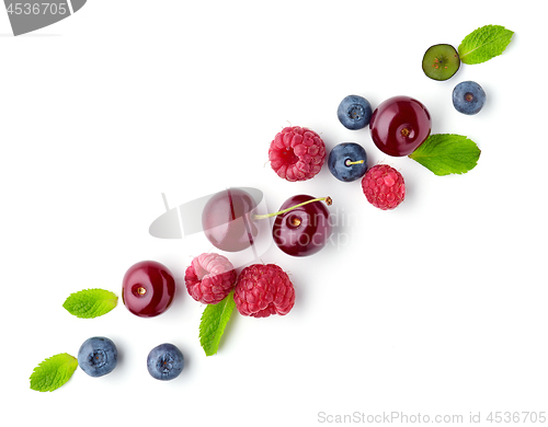 Image of fresh berries on white background