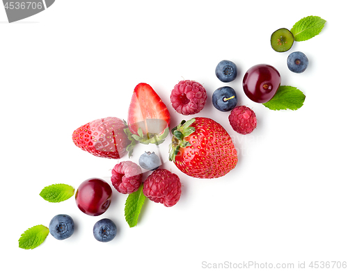 Image of fresh berries on white background