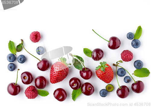 Image of fresh berries on white background