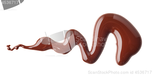 Image of melted chocolate on white background