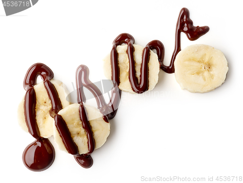 Image of banana and melted chocolate