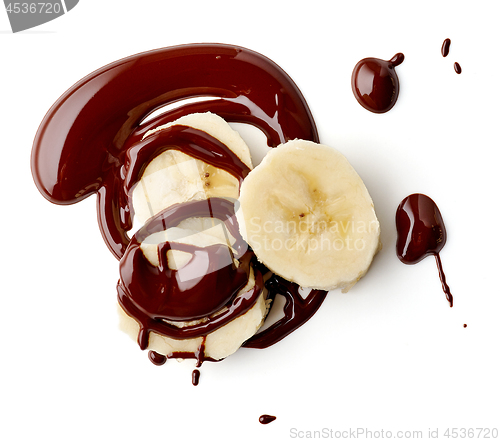 Image of banana and melted chocolate