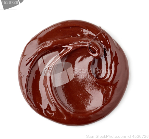 Image of melted chocolate on white background