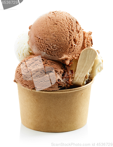 Image of chocolate and vanilla ice cream