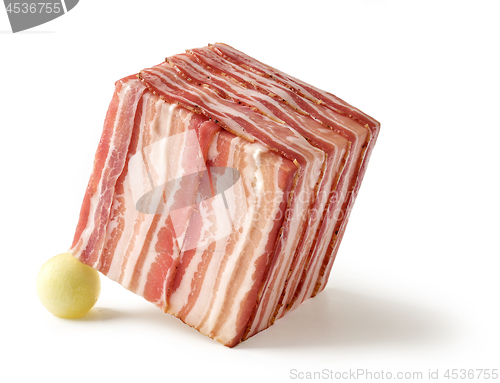 Image of cube of prosciutto slices