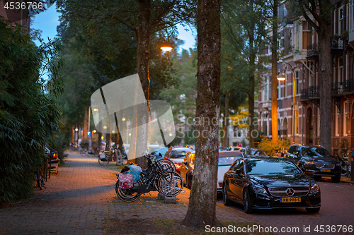 Image of Night view of Amsterdam street