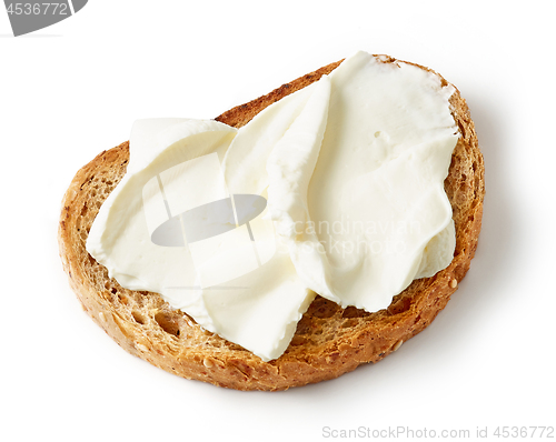 Image of toasted bread with cream cheese