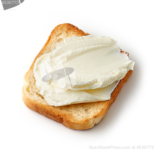 Image of toasted bread with cream cheese