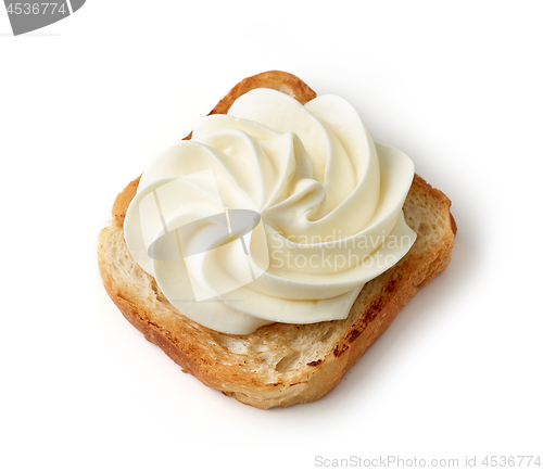 Image of toasted bread with cream cheese