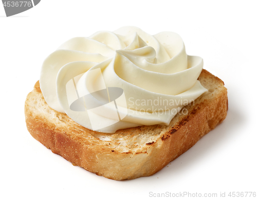 Image of toasted bread with cream cheese