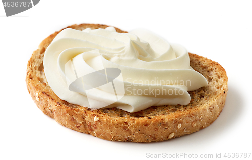 Image of toasted bread with cream cheese