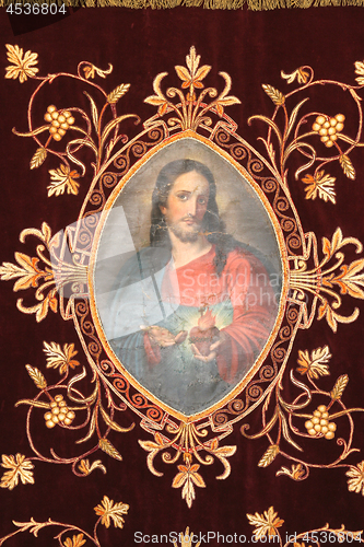 Image of Jesus, Golden embroidered Church vestments