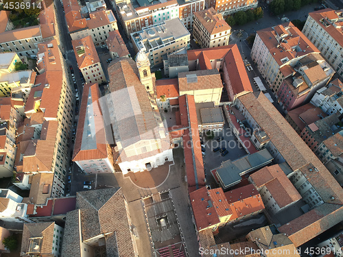 Image of flight over San Domenico church in Ancony Italy