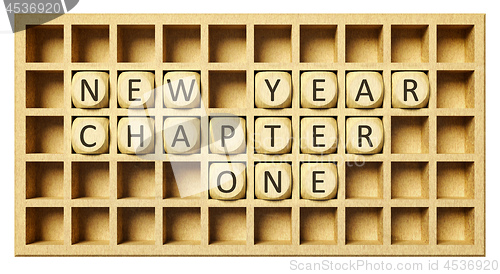 Image of a wooden grid with cubes new year chapter one