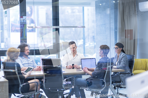 Image of Startup Business Team At A Meeting at modern office building