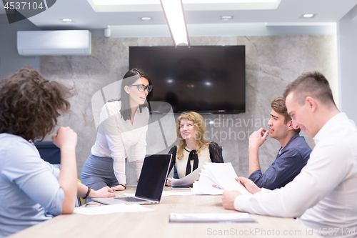 Image of Startup Business Team At A Meeting at modern office building