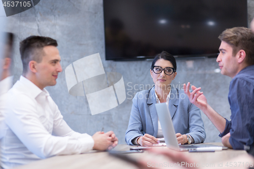 Image of Startup Business Team At A Meeting at modern office building