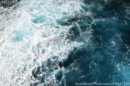 Image of blue deep sea texture of the surface level