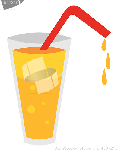 Image of Juice with strawillustration vector on white background