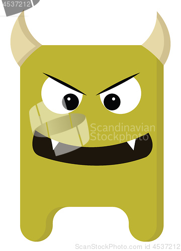 Image of Angry monster with sharp teeth, vector color illustration.
