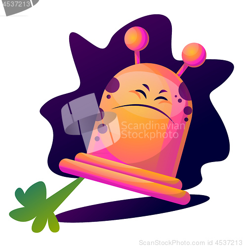 Image of Suprised pink cartoon monster vector illustartion on white backg