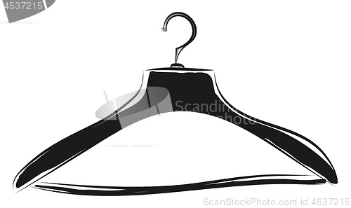 Image of Black coat hanger sketch illustration color vector on white back